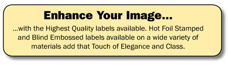 Hot Foil Stamped & Blind Embossed Labels - Group One