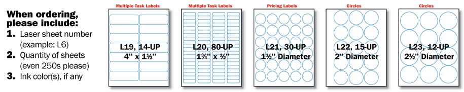 Laser Sheet Labels - Group Three
