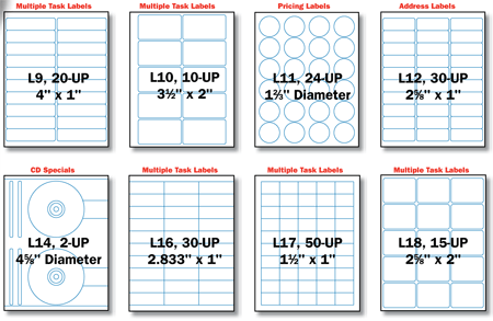 Laser Sheet Labels - Group Two