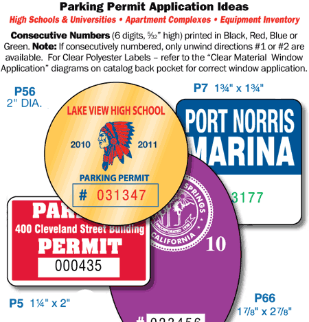 Parking Permit Labels - Group One
