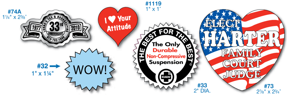 Specialty Shape Roll Labels - Group Two